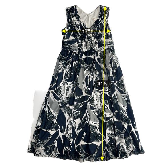 Coldwater Creek Navy/Gray Printed‎ Sleeveless Midi Dress Womens Petite Size P8 - Picture 10 of 10